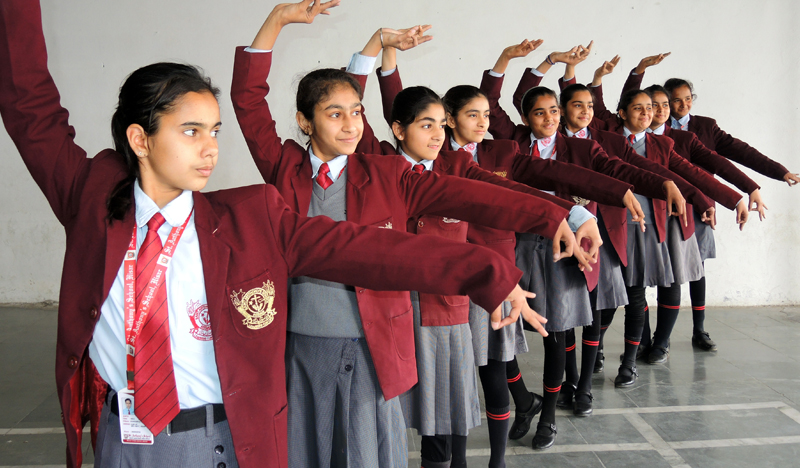 Students participating in a classical dancing session at St. Anthony's School Hisar